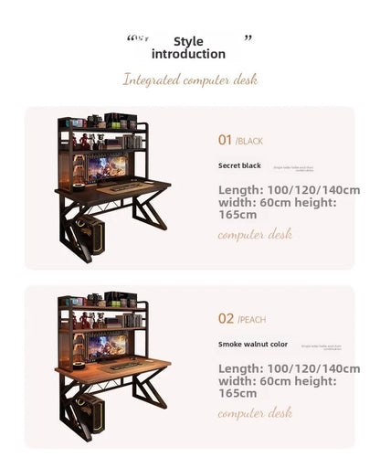 Schreibtisch, Bücherregal, integrierter Schreibtisch mit Lochbrett, Schlafzimmer, E-Sport-Tisch, Desktop-Computertisch