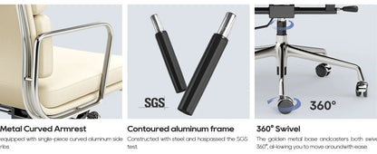 Büro Gasts tuhl gepolsterte Leder bequeme Empfangs stühle mit Rädern verstellbare drehbare rollende Büros tühle