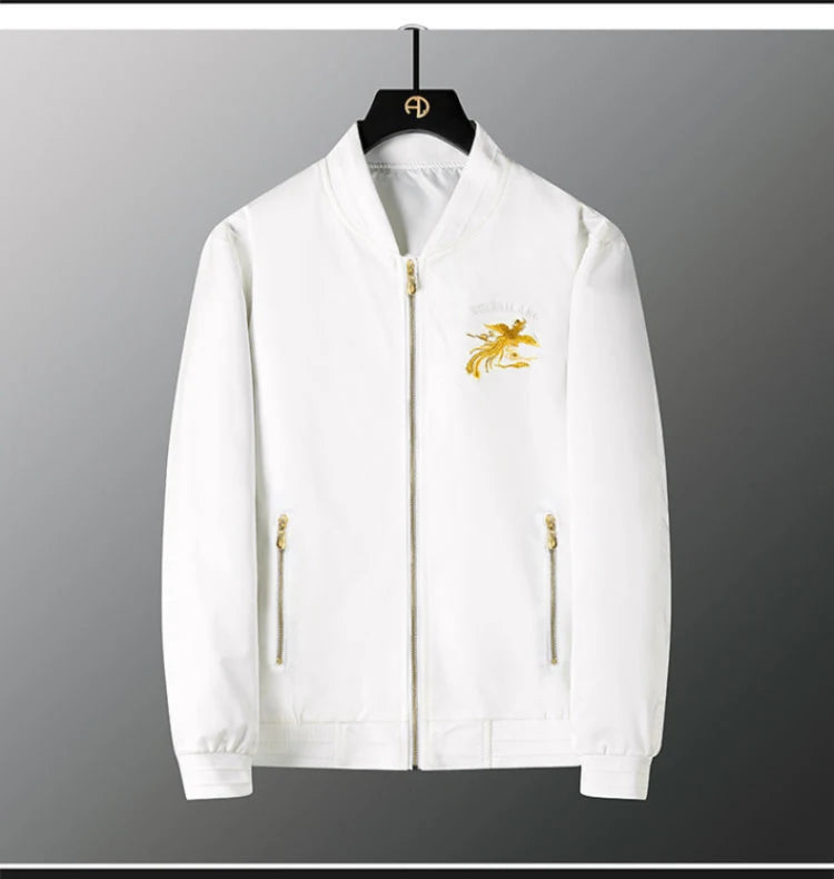 Spring men's Phoenix embroidered jacket Slim youth coat Outdoor sports trend top men's jacket.