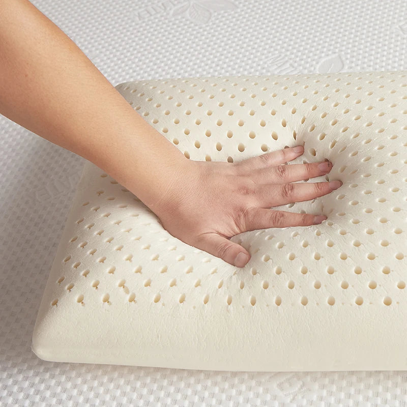 100% Natural Latex Sleeping Bed Pillow Luxury Pillow for Side Back and Stomach Sleepers Orthopedic Pillows Cervical Health Care.