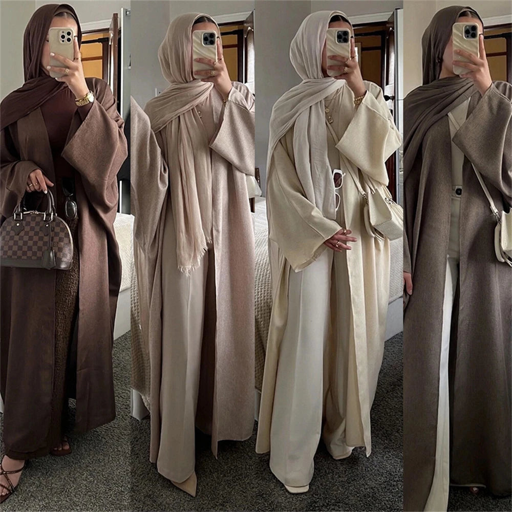 Ähnliche Baumwolle Leinen Batwing Kimono Abaya Dubai Islam Muslimischen Kleid Für Frauen Kebaya Kaftan Robe Musulmane Kaftan Marocain Femme