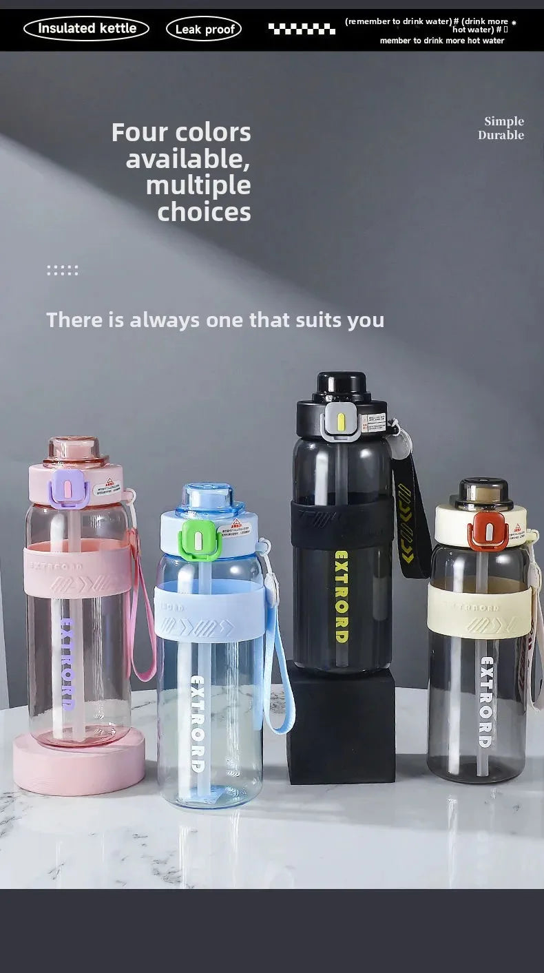 Large Capacity Plastic Straw Cup Simple Design Portable Sports Fitness Water Bottle for Students Outdoor Use Dedicated Personal.