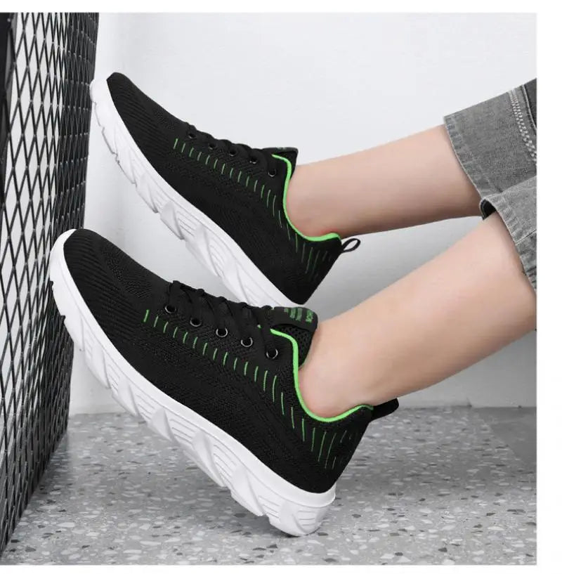 Men's Trendy Lace Up Knit Sneakers Casual Outdoor Athletic Running Walking Gym Shoes