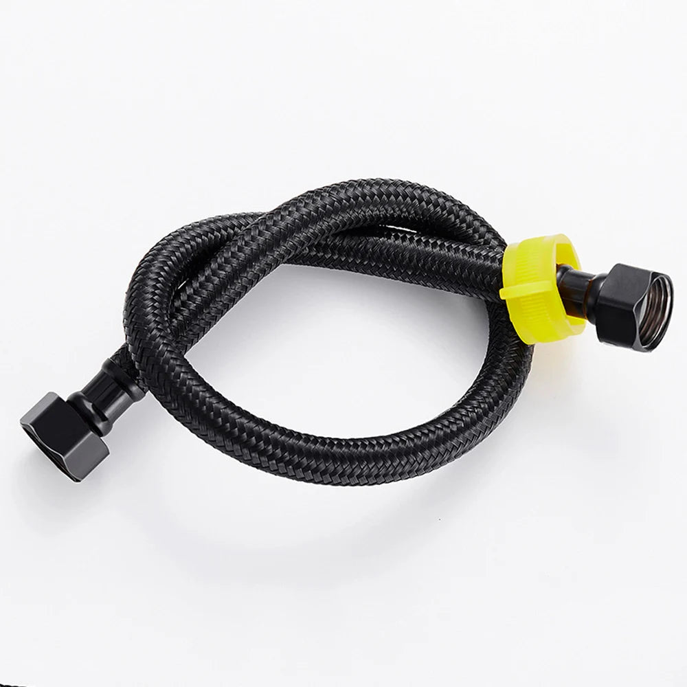 30/40/60/80cm Nylon Braided Water Inlet Hose Black Faucet Heater Pipe Toilet Connection Cold Hot Mixer Inlet Pipe Kitchen