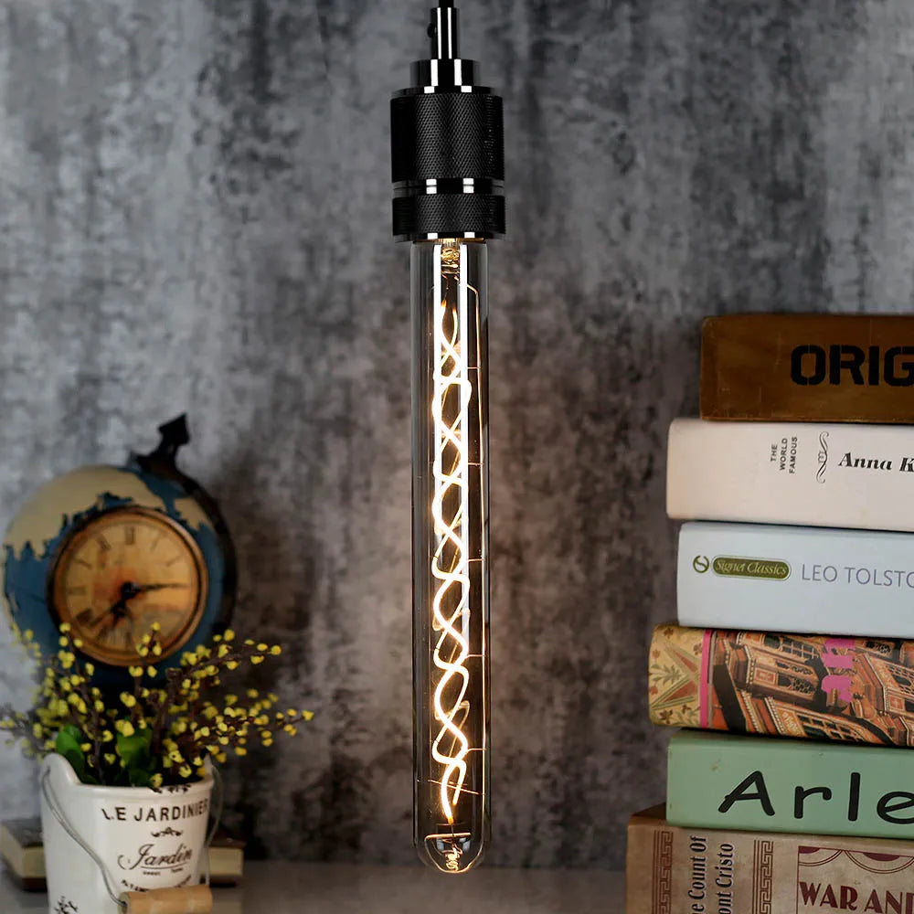 TIANFAN Led Bulbs Vintage Light Bulb ST64 G80 G95 Long Tube Edison Bulb 4W Dimmable 220/240V E27 Smoke Glass 2700K Warm White.