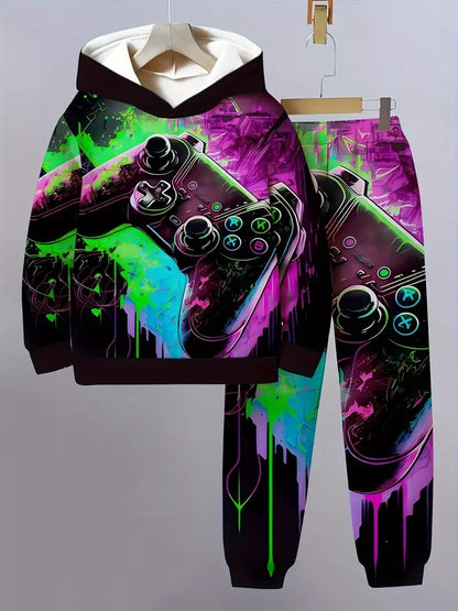 Autumn Games Console 3D Printed Hoodie Suit Men Sweatshirts Sweatpants Casual Fashion Two Piece Tracksuit Set Men's Clothing.