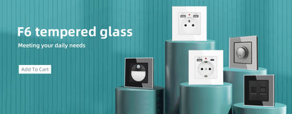 SRAN Französische USB-Wandsteckdose 5 V 2,1 A, Kristall-Hartglasscheibe 16 A 220 V 82 x 82 mm Steckdose Frankreich-Standard mit Abdeckung.