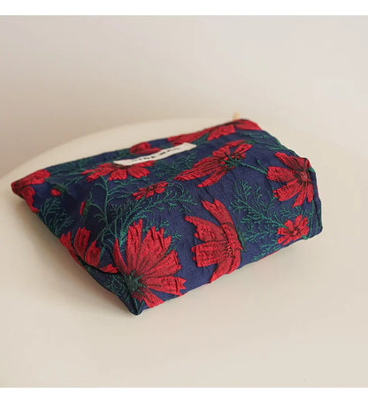 Mini Female Cosmetic Bag Portable Red Soft Small Sanitary Napkin Storage Bag Commuter Coin Key Bag Portable Bank Card Bag