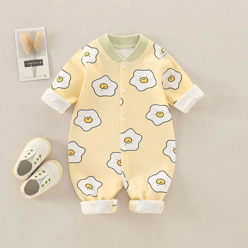 Baby-Body, Baumwolle, bedruckt, langärmelig, für Jungen und Mädchen, für Kleinkinder, Komfort, Creeper, Einteiler, Frühling und Herbst