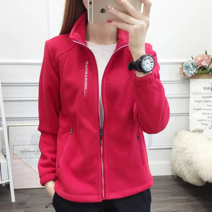 Plus Größe Herbst Winter Polar Fleece Warme Mantel Frauen Sweatshirt Outdoor Sport Casual Zipper Strickjacke Jacke Top Schlank Jugendliche