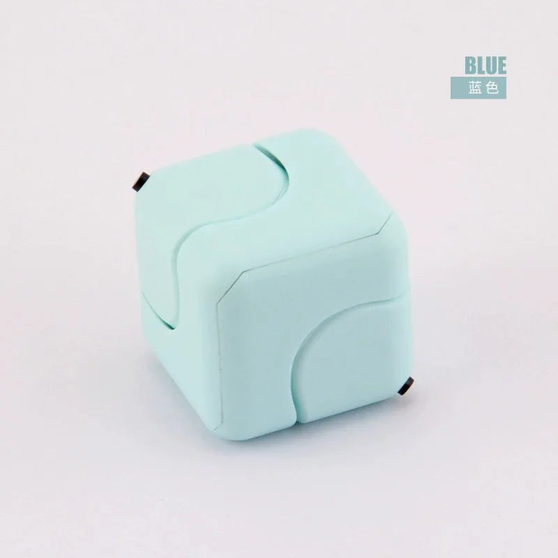 Fidget Cube with Spinner, Multifunction Stress Relief Puzzle Toy for Adults, 6-Side Mini Square Finger Toy for Anxiety ADHD.