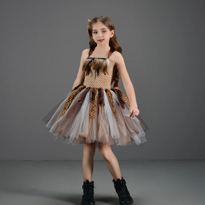 Höhlenmädchen-Kostüm für Kinder, Halloween-Tutu-Kleid, wilder Mann, Baby, Cosplay, Geburtstag, Dschungel, Karneval, Party, Kleider, ausgefallenes Tutus-Outfit