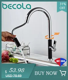 Stainless Steel Kitchen Faucet Lead-Free Folding Mixer 360 Degree Swivel Single Handle Nickel Kitchen Sink Taps