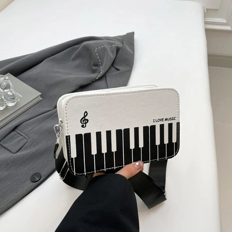 Fashion Polka Dot Ladies Piano Bag New Style Niche Underarm Shoulder Bag Sweet Personality Piano Backpack Women's Bag Square Bag