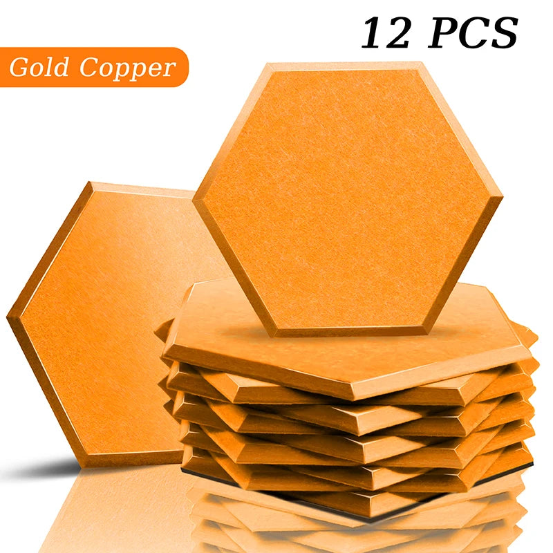 TOUO Sound Absorbing Panel 12 Pcs Studio Acoustic Panel High Density Insulation Acoustic Treatment Drum Room Wall Soundproofing