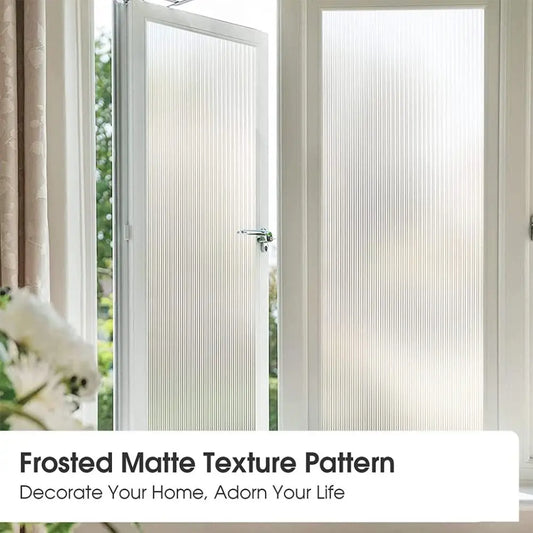 New Reeded Glass Window Privacy Film Opaque UV Protection Static Stripe Decorative Window Film Anti-peep Glass Frosted Film.