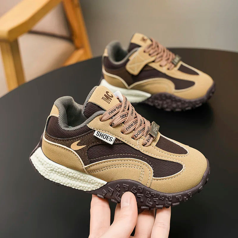 Girls Trendy Athletic Sneakers Durable Suede Comfortable Fit NonSlip Rubber Outsole Kids Causal Shoes Non-slip Boys Sports Shoes.