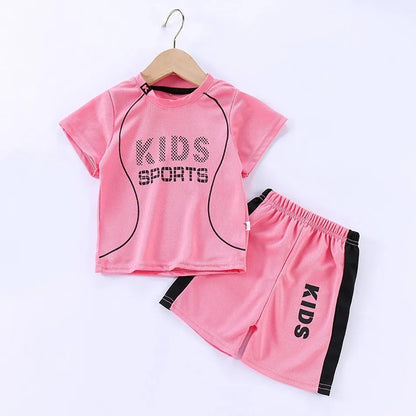 Children Clothing Set Kids Short Sleeved Summer Outfit Quick Drying Football Set Boy Girl Sport Wear Soft Breathable 1-12 Years