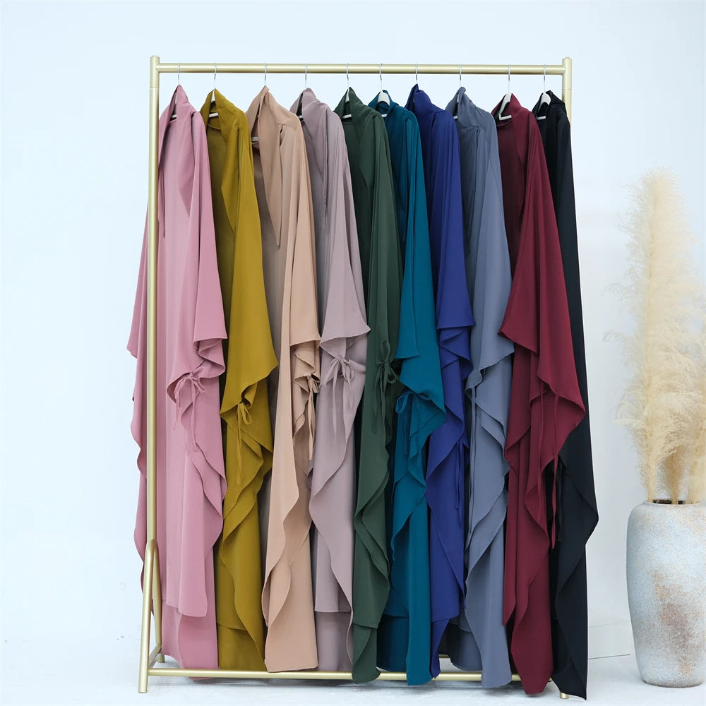 Ramadan Eid Khimar Abaya Dubai Turkey Islam Muslim Maxi Hijab Dress Nida Prayer Clothes For Women Kebaya Robe Femme Musulmane.