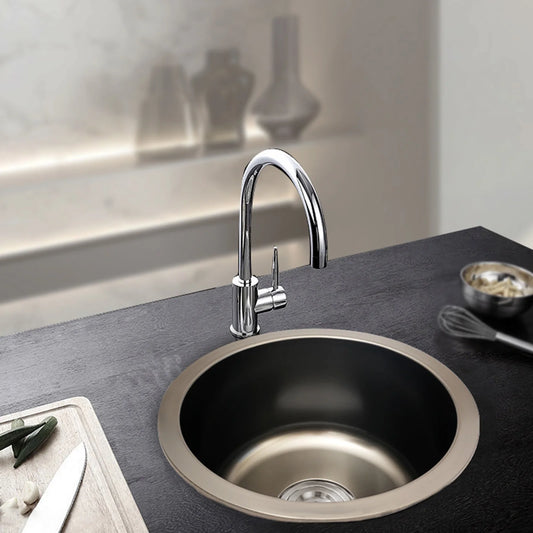 Grey Round Sink Kitchen Renovation Sink Round Single Sink Small Basin Round Basin for Bathroom