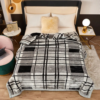 Heavy Fleece Blanket King Double Ply Blanket - Soft Warm Thick Mink Plush Fleece Raschel Bed Blanket for Autumn,Winter,Bed Gifts.
