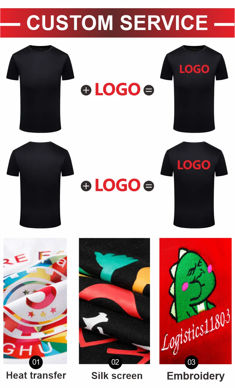 Summer Quick-drying T-shirt Custom Logo Breathable Sports Top Embroidery Personalized Logo Team Activity T-shirt Print Pattern.