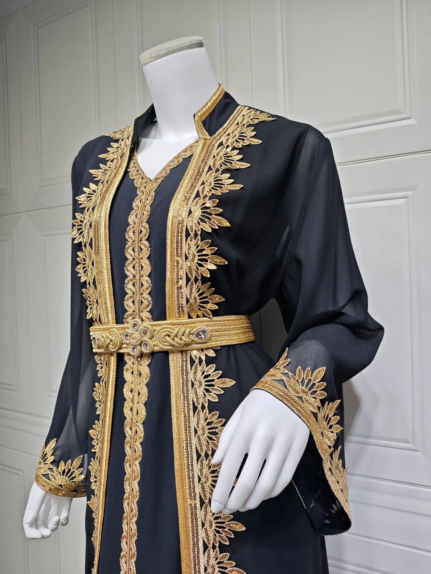 Eid Muslim Women Party Dresses Jalabiya 2 Piece Set Embroidery Arab Long Robe Ramadan Morocco Dubai Abayas Islam Vestidos Kaftan.