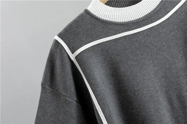 2024 herbst Runway 2 Stück Set Gestrickte Langarm Pullover Pullover Casual Patchwork Mode Frauen Tops und Hosen Anzüge Frühling