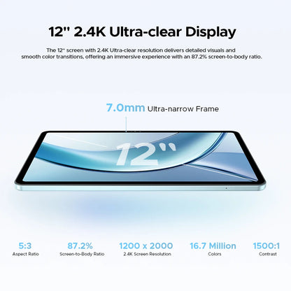 DOOGEE V Pad 2 In 1 5G Tablet 12" Screen Dimensity 7050 Android 15 32GB RAM (8+24) 256GB ROM8800mAh Battery Ultra-thin Smart Pad.