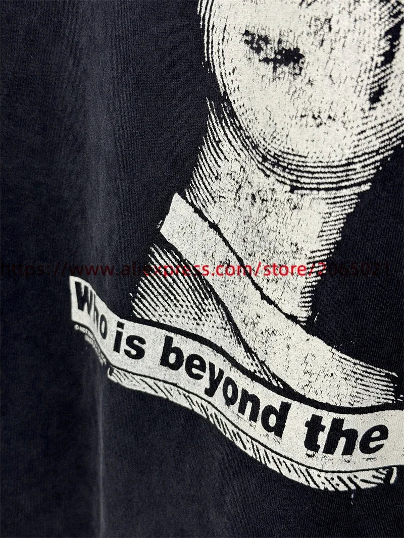 SAINT Vintage NIN Nine-inch Nail T-Shirts Best Quality Vintage Washed T Shirt Tee Tops