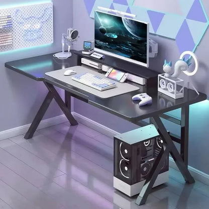 Ergonomischer Gaming-Tisch, Desktop-Computer, Doppel-Player-Gaming, luxuriöser und stabiler Gaming-Tisch, Schlafzimmer-Schreibtisch und Lernen