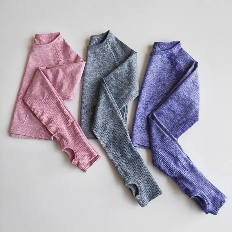 Seamless Shirts Crop Top Long Sleeves Shirts for Women Sports Fitness Gym Clothing Workout Tops Sports Shirts.