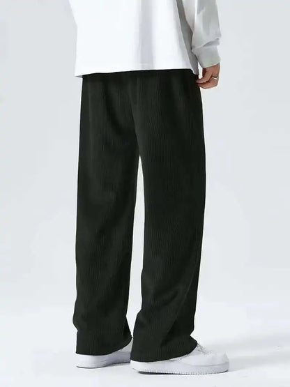 Men's corduroy loose European size hanging multi-functional casual straight leg pants, suitable for daily travel.