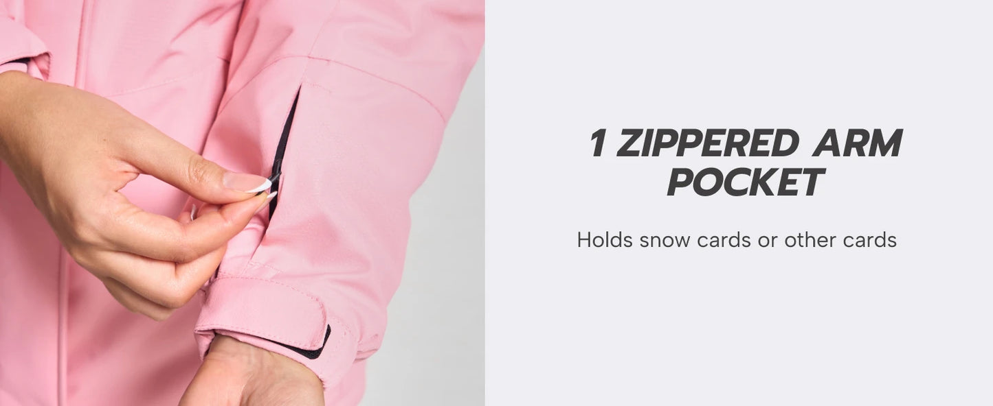 TACVASEN Winter Fleece Lined Hooded Parka Jacket Womens Ski Snowboard Warm Coats Waterproof 5 Zipper Pockets Windbreaker Outwear.