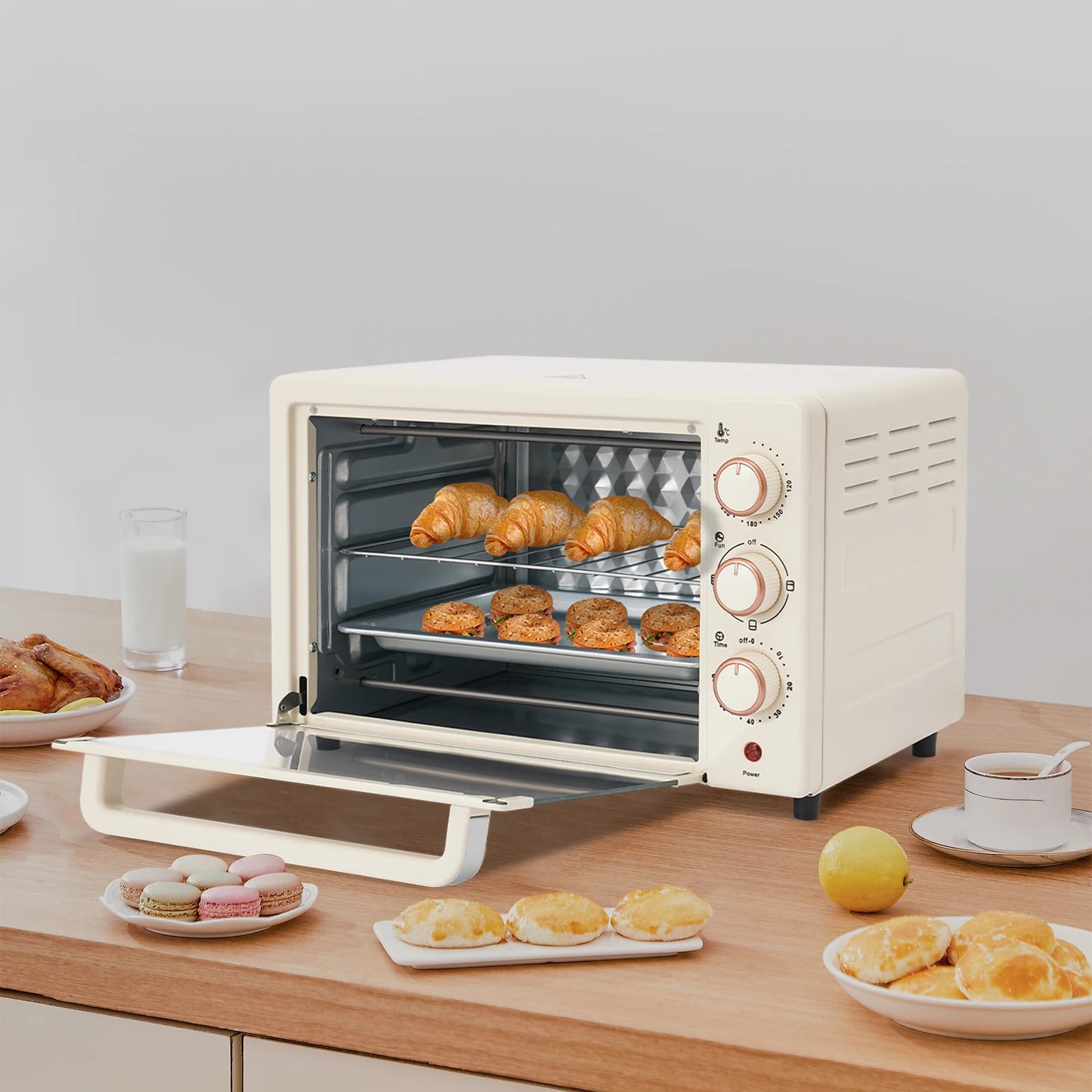 Electric Oven Mini Oven With Adjustable Temperature And 60-Minute Timer 22L Electric Oven.