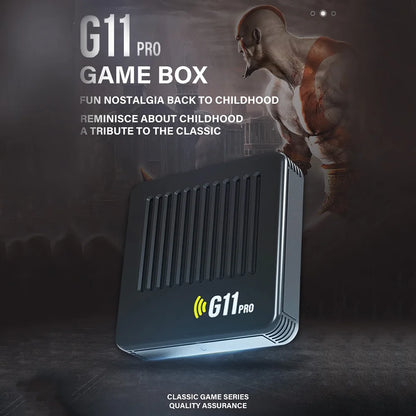 G11 Pro Retro Game Box 10000+ Built-in Classic Games HD Video Console Support Wireless Controllers for Retro Gaming Enthusiasts.
