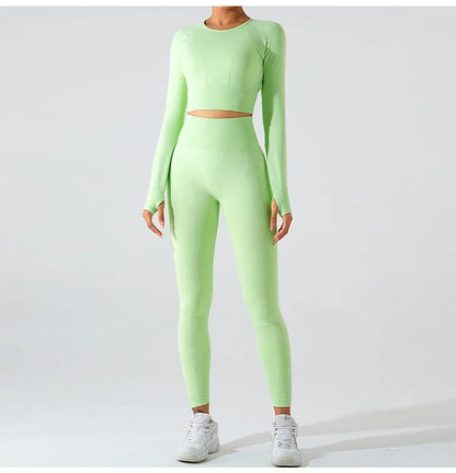 Women's Seamless Long Sleeve Top Yoga Shirts Running T-Shirt Workout Running Fitness Gym Sports Top Training Crop Top Solidcolor.