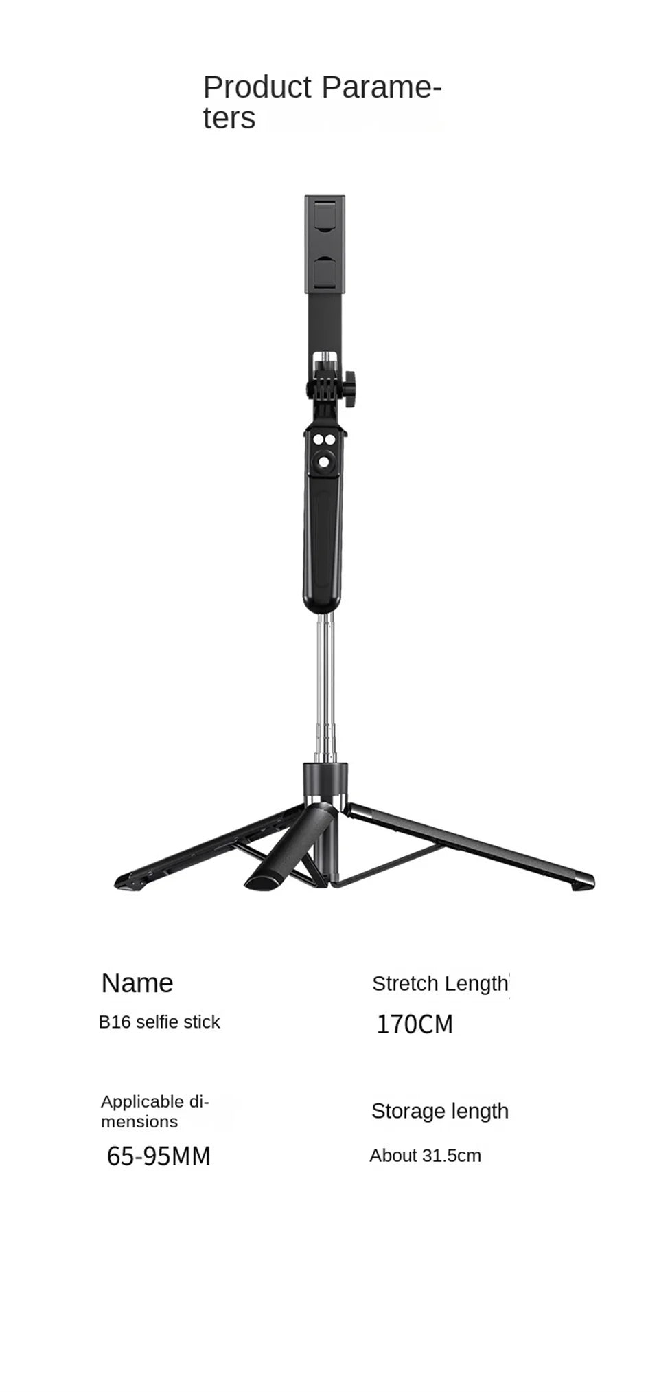 FANGTUOSI New Long Selfie Stick Tripod for Smartphone Live, Tripods Stand with Wireless Bluetooth shutter For Phone Camera Vlog.
