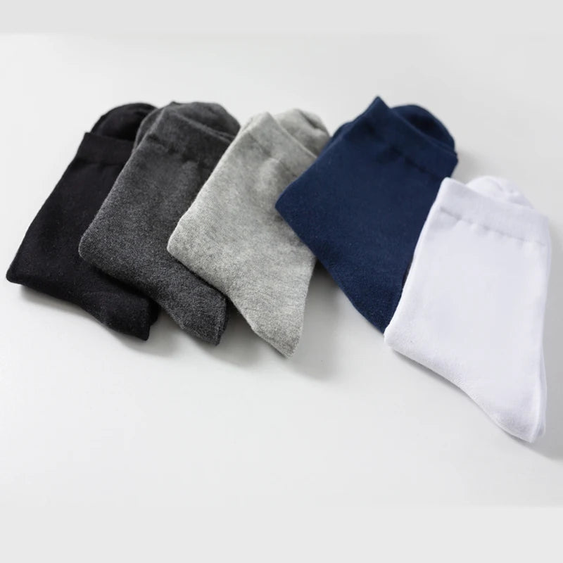 10Pairs/Lot Men Combed Cotton Socks Black Casual Business Breathable High Quality Man Sock New For Male Plus Size EU38-48.