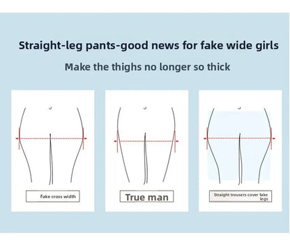 High Waist Straight Leg Jeans Women's Summer New 2025 Small Size Wide Leg Loose Drapey Slimming Floor-Length Pants.