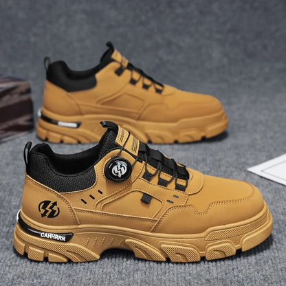 Men Sneakers Spring Autumn New High Top Men Casual Leathers Thick Soled Trendy Wear Resistant Short Boots Platform Sports Shoes