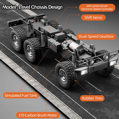 C8823 6WD RC Car 1/18 Off-road Remote Control Vehicle 2.4G High Speed Climbing Transport Rescue Crawler Model Toys for Children.