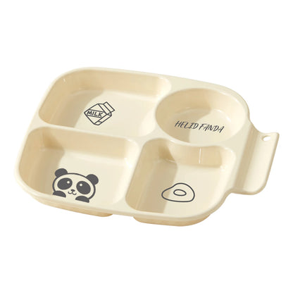 WORTHBUY Square Plastic Divided Dinner Plate Portion Control Food Plate Stackable Salad Plate 4 Compartments Fat Reducing Plate.