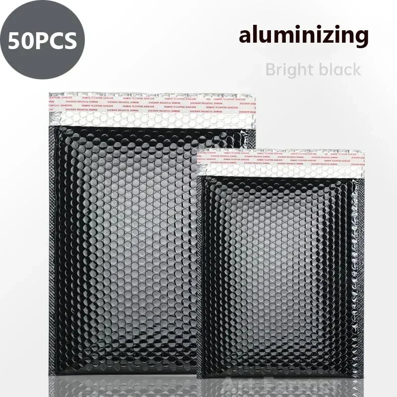 50Pcs Bubble Mailer Shipping Bag Multi Color Holographic Small Business Supplies Metal Bubble Mailer Bags Envelope Mailing.