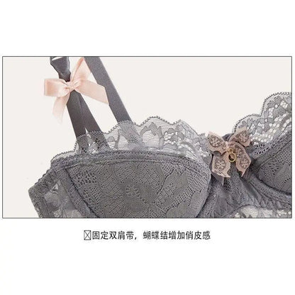 Sexy Thin Half-cup Lace Bra, Comfortable, Breathable, Anti-sagging, Push-up Small Bra for Women Lingerie.