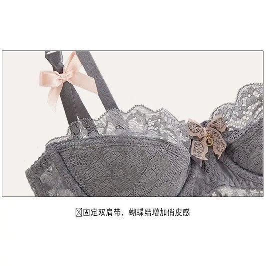 Sexy Thin Half-cup Lace Bra, Comfortable, Breathable, Anti-sagging, Push-up Small Bra for Women Lingerie.