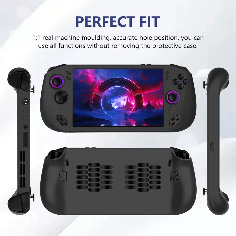 Silicone Case for Legion GO S Game Console Shockproof Anti-Drop Protective Cover Game Accessories Black White Pink.