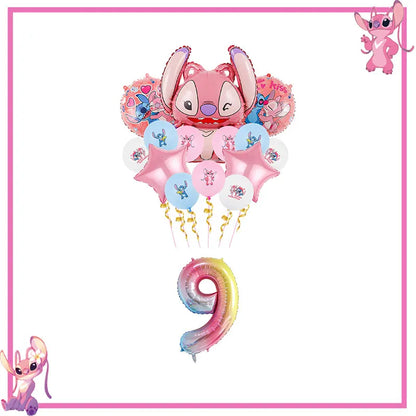 Disney Rosa Stich Geburtstag Party Dekorationen Geschirr Set Tischdecke Hintergrund Banner Für Kinder Geburtstag Dekorationen Lieferungen