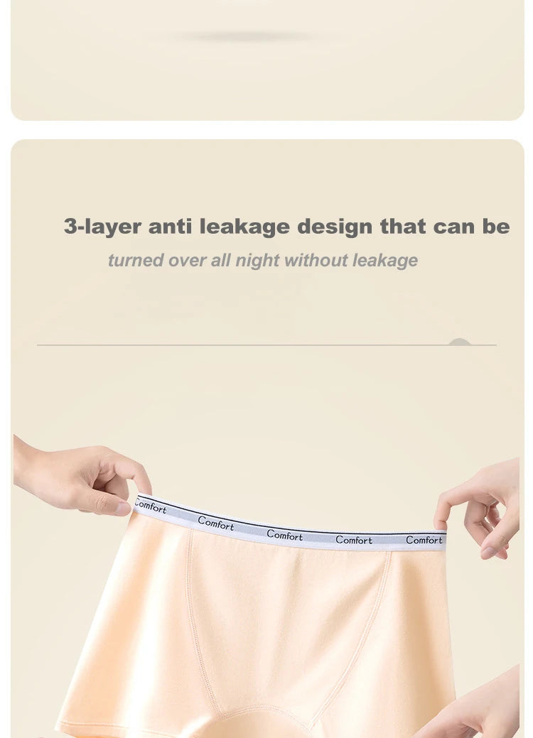 1pcs Cotton Women's Menstrual Panties Physiological Pants Leak Proof Underwear Ladies Period Panty High Waist Safety Briefs.