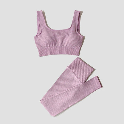 Women's Sportswear Yoga Set Workout Clothes Athletic Wear Sports Gym Legging Seamless Fitness Bra Crop Top Long Sleeve Yoga Suit